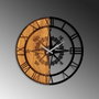 Wallity Reloj de Pared Decorativo de Madera en Nogal y Negro